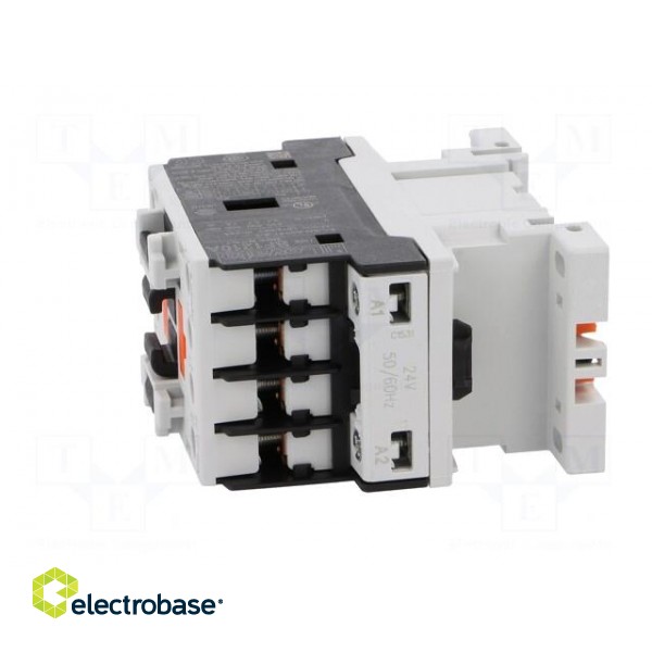 Contactor: 3-pole | NO x3 | Auxiliary contacts: NO | 24VAC | 12A | DIN image 3