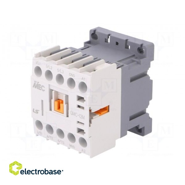Contactor: 3-pole | NO x3 | Auxiliary contacts: NO | 24VAC | 12A | IP20 image 1