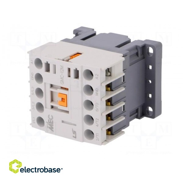 Contactor: 3-pole | NO x3 | Auxiliary contacts: NO | 24VAC | 12A | IP20 image 2