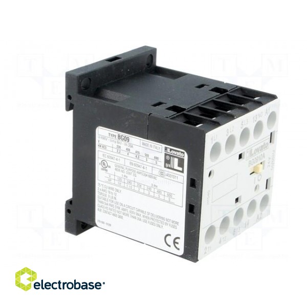 Contactor: 3-pole | NO x3 | Auxiliary contacts: NO | 24VAC | 9A | DIN | BG image 8