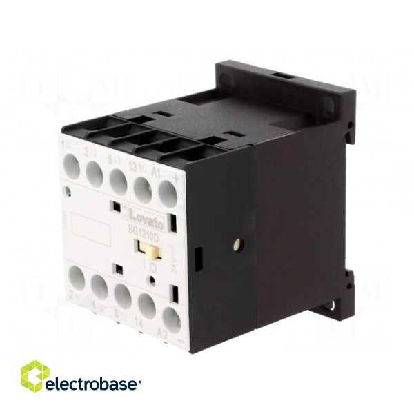 Contactor: 3-pole | NO x3 | Auxiliary contacts: NO | 24VDC | 12A | DIN image 1