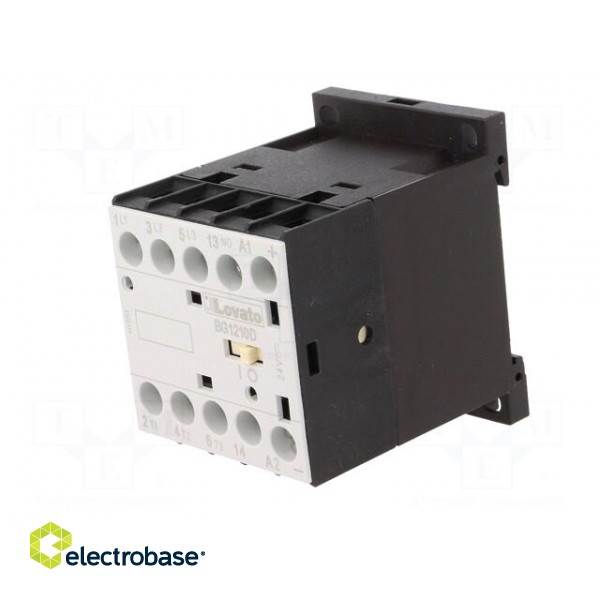 Contactor: 3-pole | NO x3 | Auxiliary contacts: NO | 24VDC | 12A | DIN image 2