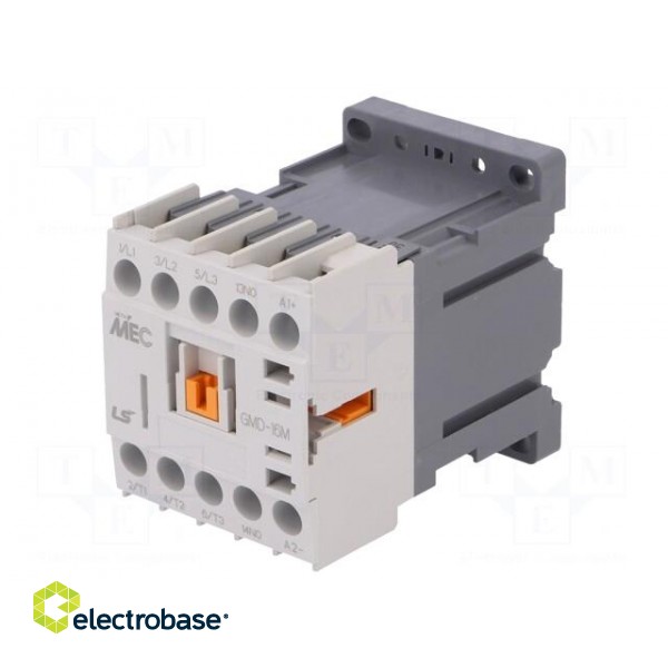 Contactor: 3-pole | NO x3 | Auxiliary contacts: NO | 24VDC | 16A | IP20 image 1