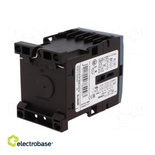 Contactor: 3-pole | NO x3 | Auxiliary contacts: NO | 24VDC | 17A | 3RT20 image 6