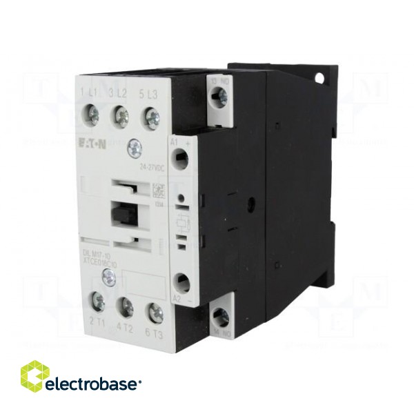 Contactor: 3-pole | NO x3 | Auxiliary contacts: NO | 24VDC | 17A | 690V image 1