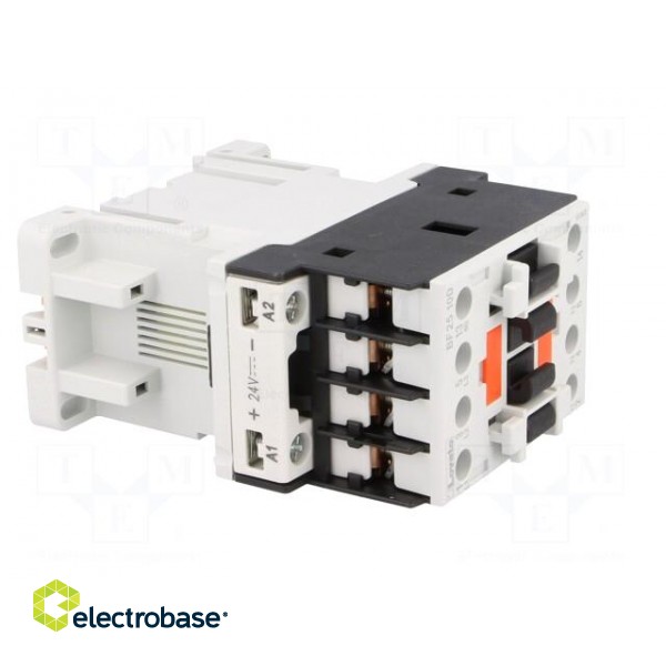 Contactor: 3-pole | NO x3 | Auxiliary contacts: NO | 24VDC | 25A | DIN image 8