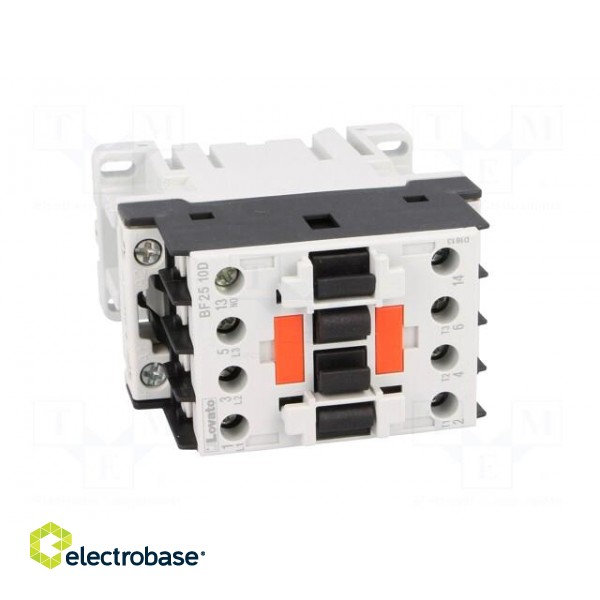 Contactor: 3-pole | NO x3 | Auxiliary contacts: NO | 24VDC | 25A | DIN image 9