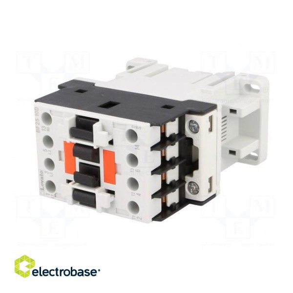 Contactor: 3-pole | NO x3 | Auxiliary contacts: NO | 24VDC | 25A | DIN image 2