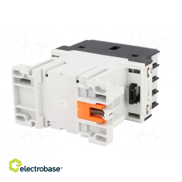 Contactor: 3-pole | NO x3 | Auxiliary contacts: NO | 24VDC | 25A | DIN image 6