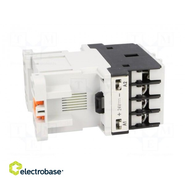 Contactor: 3-pole | NO x3 | Auxiliary contacts: NO | 24VDC | 25A | DIN image 7