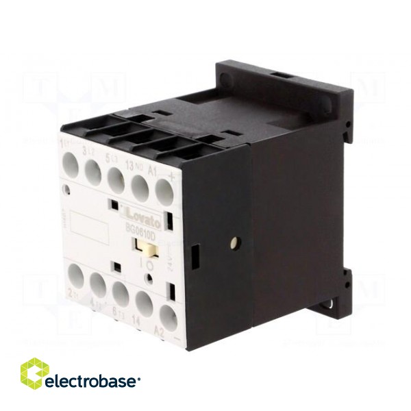 Contactor: 3-pole | NO x3 | Auxiliary contacts: NO | 24VDC | 6A | BG image 1