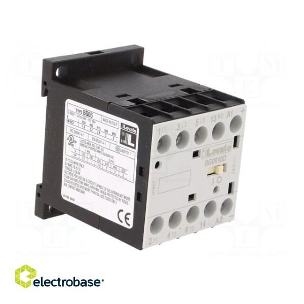 Contactor: 3-pole | NO x3 | Auxiliary contacts: NO | 24VDC | 6A | DIN | BG paveikslėlis 8