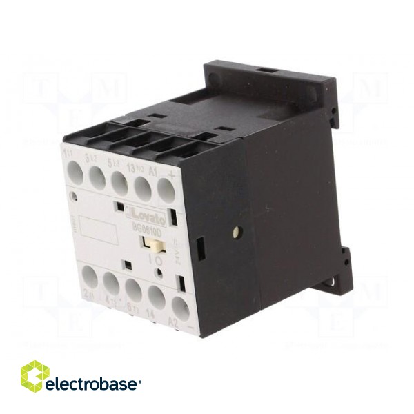 Contactor: 3-pole | NO x3 | Auxiliary contacts: NO | 24VDC | 6A | DIN | BG image 2