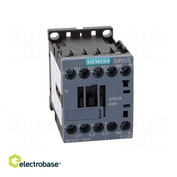 Contactor: 3-pole | NO x3 | Auxiliary contacts: NO | 24VDC | 7A | 3RT20 image 9