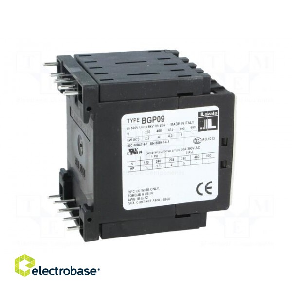 Contactor: 3-pole | NO x3 | Auxiliary contacts: NO | 24VDC | 9A | DIN | BG фото 7