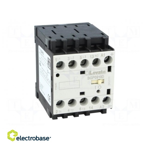 Contactor: 3-pole | NO x3 | Auxiliary contacts: NO | 24VDC | 9A | DIN | BG image 9
