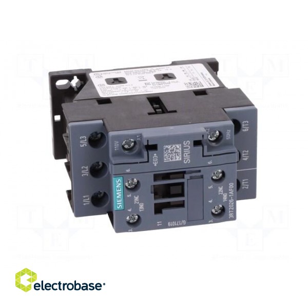 Contactor: 3-pole | NO x3 | Auxiliary contacts: NO + NC | 110VAC | 25A image 9