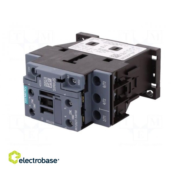 Contactor: 3-pole | NO x3 | Auxiliary contacts: NO + NC | 110VAC | 32A image 2