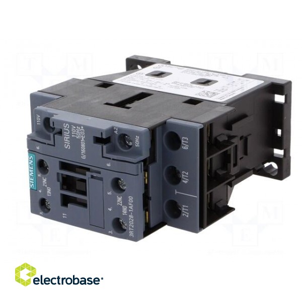 Contactor: 3-pole | NO x3 | Auxiliary contacts: NO + NC | 110VAC | 40A image 2