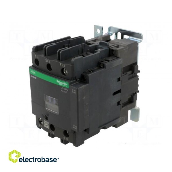 Contactor: 3-pole | NO x3 | Auxiliary contacts: NO + NC | 24VDC | 80A