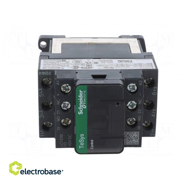 Contactor: 3-pole | NO x3 | Auxiliary contacts: NO + NC | 110VDC | 18A image 9