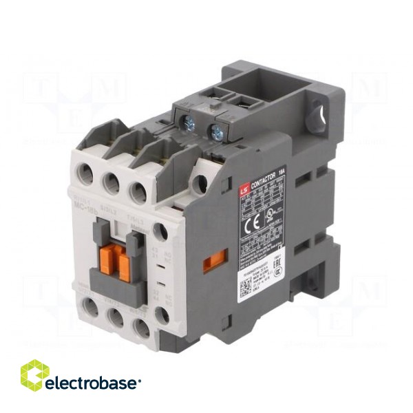 Contactor: 3-pole | NO x3 | Auxiliary contacts: NO + NC | 230VAC | 18A image 1