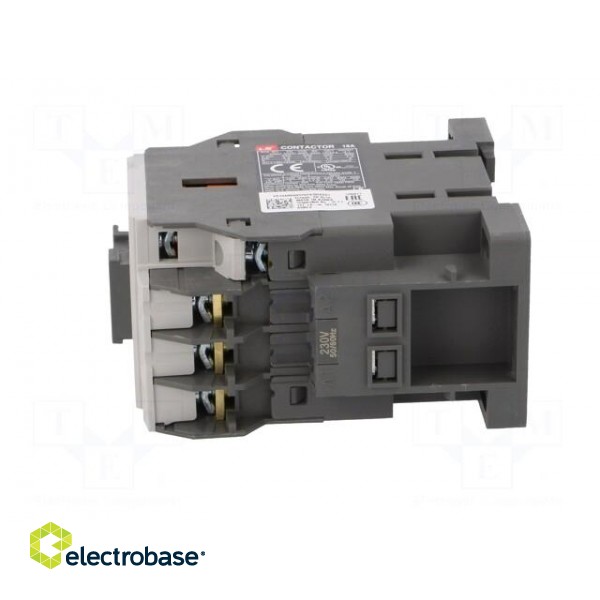 Contactor: 3-pole | NO x3 | Auxiliary contacts: NO + NC | 230VAC | 18A image 3