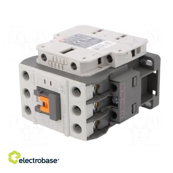 Contactor: 3-pole | NO x3 | Auxiliary contacts: NO + NC | 230VAC | 32A image 2