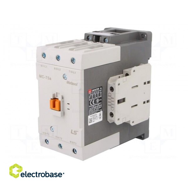 Contactor: 3-pole | NO x3 | Auxiliary contacts: NO + NC | 230VAC | 75A image 1