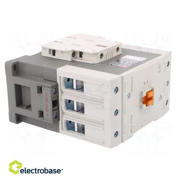 Contactor: 3-pole | NO x3 | Auxiliary contacts: NO + NC | 230VAC | 75A image 8