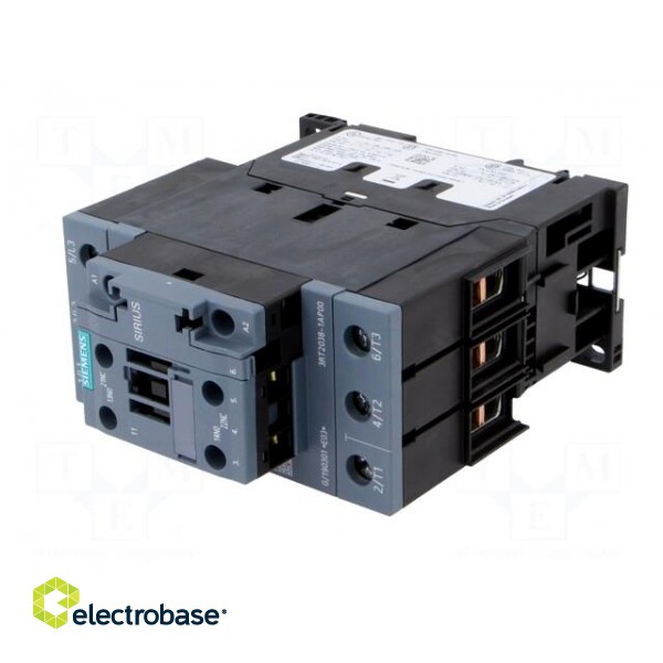 Contactor: 3-pole | NO x3 | Auxiliary contacts: NO + NC | 230VAC | 80A image 2