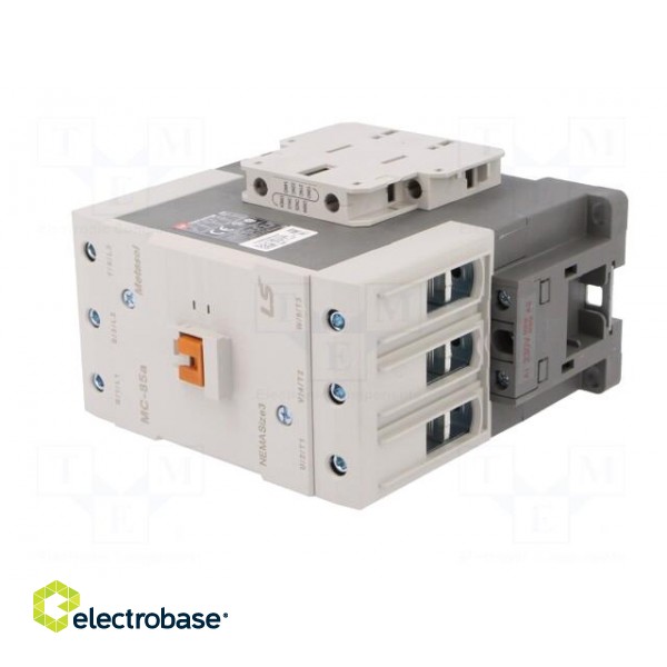 Contactor: 3-pole | NO x3 | Auxiliary contacts: NO + NC | 230VAC | 85A image 2