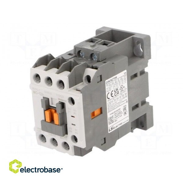 Contactor: 3-pole | NO x3 | Auxiliary contacts: NO + NC | 24VAC | 12A image 1