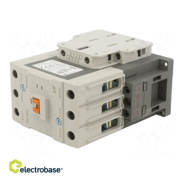 Contactor: 3-pole | NO x3 | Auxiliary contacts: NO + NC | 24VAC | 65A image 2