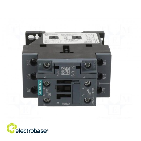 Contactor: 3-pole | NO x3 | Auxiliary contacts: NO + NC | 24VAC | 9A фото 9