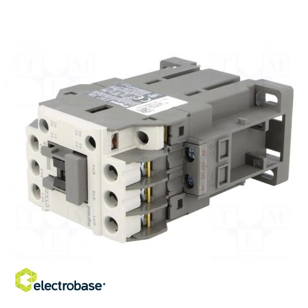 Contactor: 3-pole | NO x3 | Auxiliary contacts: NO + NC | 24VDC | 12A image 2