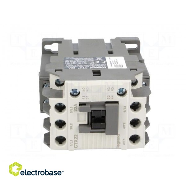 Contactor: 3-pole | NO x3 | Auxiliary contacts: NO + NC | 24VDC | 22A image 9