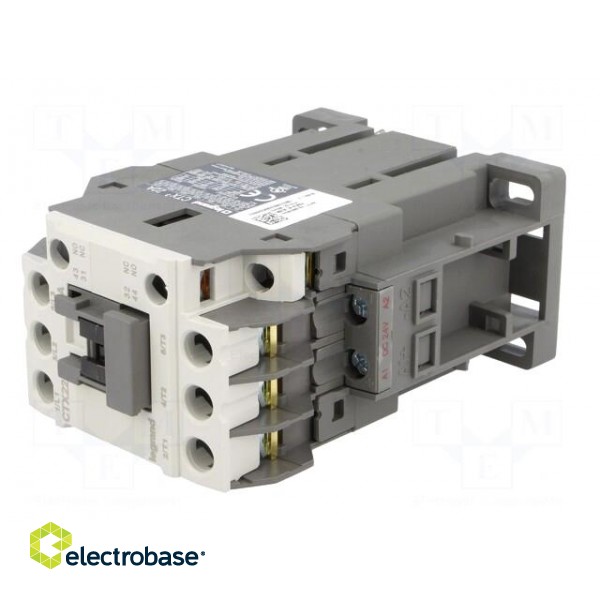 Contactor: 3-pole | NO x3 | Auxiliary contacts: NO + NC | 24VDC | 22A image 2