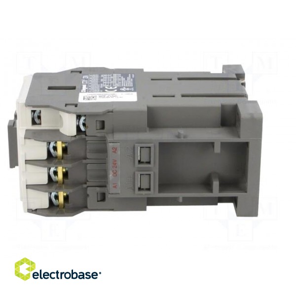 Contactor: 3-pole | NO x3 | Auxiliary contacts: NO + NC | 24VDC | 22A image 3