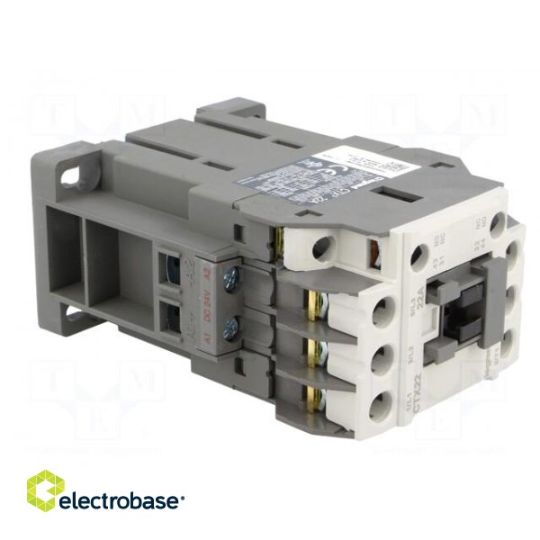 Contactor: 3-pole | NO x3 | Auxiliary contacts: NO + NC | 24VDC | 22A image 8