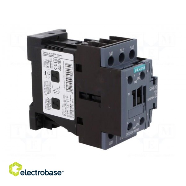 Contactor: 3-pole | NO x3 | Auxiliary contacts: NO + NC | 24VDC | 25A image 8