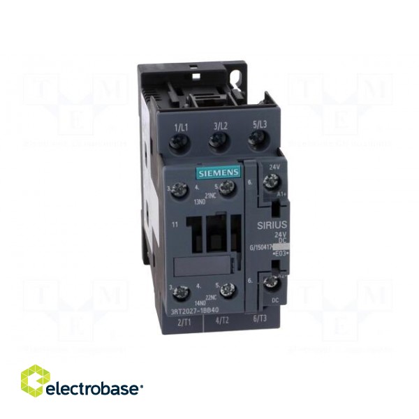 Contactor: 3-pole | NO x3 | Auxiliary contacts: NO + NC | 24VDC | 32A image 9