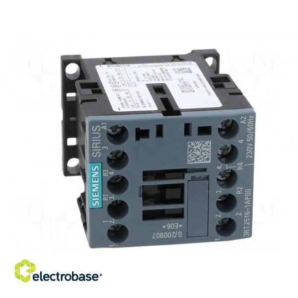 Contactor: 4-pole | NC x2 + NO x2 | 230VAC | 9A | 3RT25 | -25÷60°C | 690V image 9