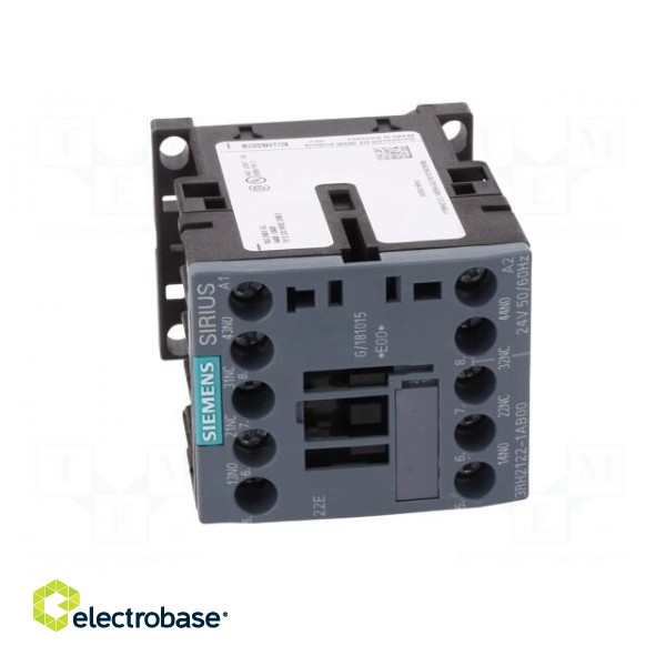 Contactor: 4-pole | NC x2 + NO x2 | 24VAC | 10A | 3RH20 | -25÷60°C image 9