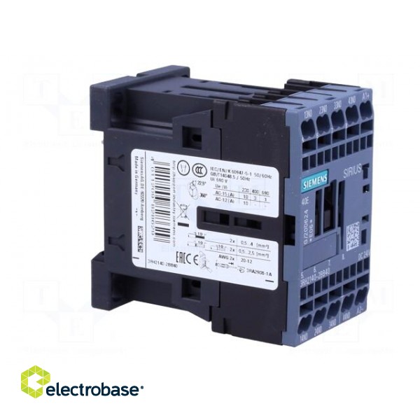 Contactor: 4-pole | NO x4 | 24VDC | 10A | 3RH20 | spring clamps image 8