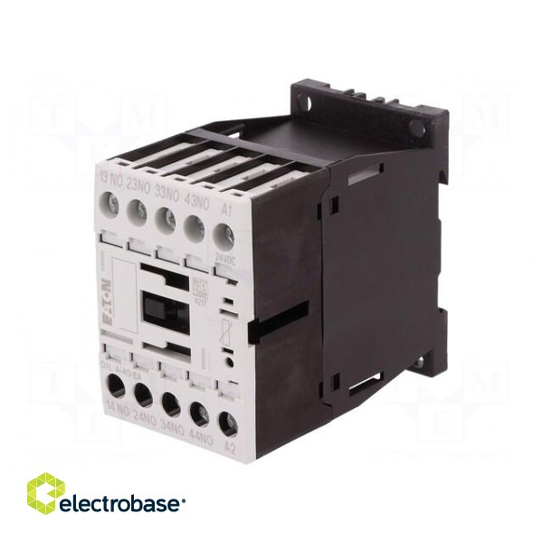 Contactor: 4-pole | NO x4 | 24VDC | 4A | for DIN rail mounting | W: 45mm image 1