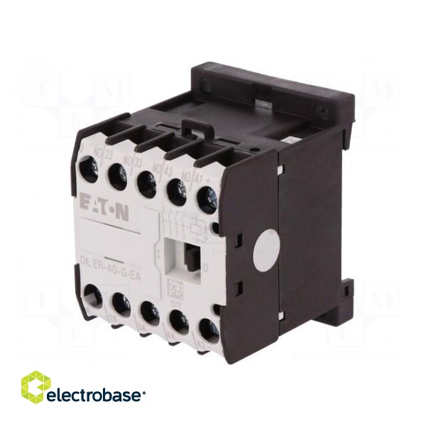 Contactor: 4-pole | NO x4 | 24VDC | 6A | DIN,on panel | DILER | -25÷50°C фото 1