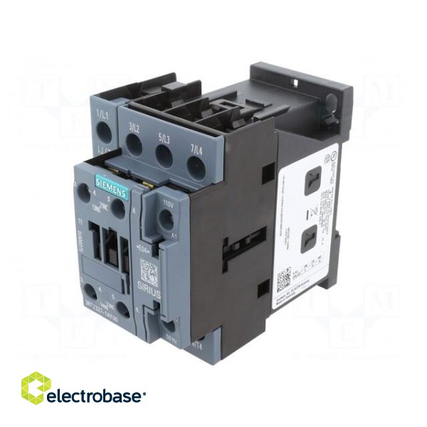 Contactor: 4-pole | NO x4 | Auxiliary contacts: NO + NC | 110VAC image 1