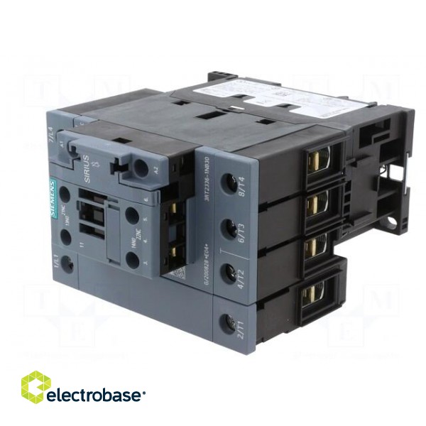 Contactor: 4-pole | NO x4 | Auxiliary contacts: NO + NC | 24VDC | 38A image 2