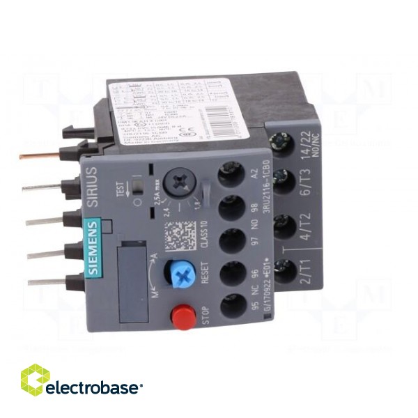 Thermal relay | Series: 3RT20 | Size: S00 | Auxiliary contacts: NC,NO image 9